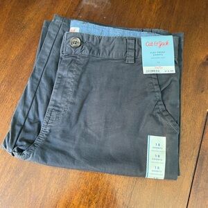 Boys Cat & Jack dark gray Flat Front Shorts, button zipper closure